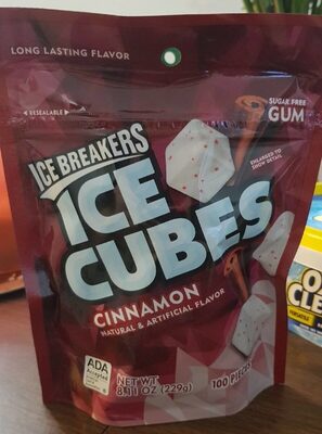 Cinnamon Ice Cubes Sugar Free Gum, Cinnamon