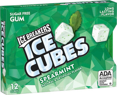 Spearmint Ice Cubes Sugar Free Gum, Spearmint