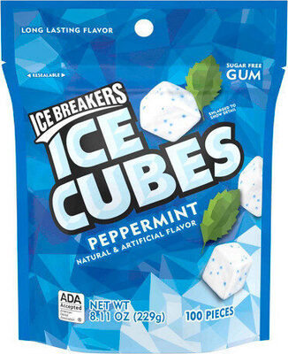 Peppermint Sugar Free Gum Ice Cubes, Peppermint