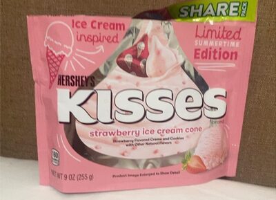 Strawberry Flavored Creme And Cookies Ice Cream Cone, Strawberry