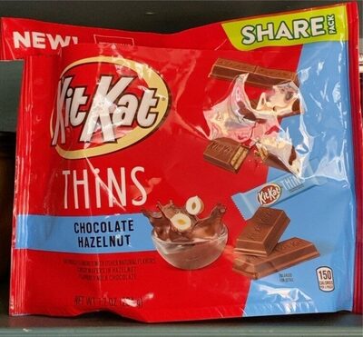 Milk Chocolate Hazelnut Thins Crisp Wafers, Chocolate Hazelnut