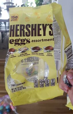 Hershey's Eggs Candy Assortment, 150 Count, 28.18 Oz, Milk Chocolate; Cookies 'N' Creme; Dark Mildly Sweet Chocolate; Extra Creamy