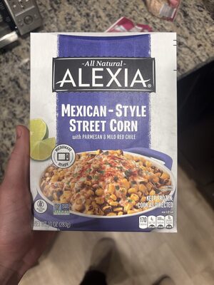 Alexia Mexican-Style Street Corn with Parmesan and Mild Red Chile, Frozen Corn Side, 10 oz.