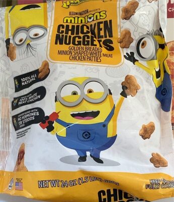 Chicken Nuggets Golden Breaded Minion Shaped White Meat Chicken Patties