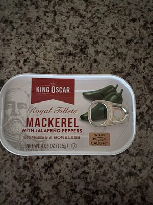 Skinless & Boneless Wild Caught Mackerel Royal Fillets With Jalapeno Peppers, Jalapeno Peppers