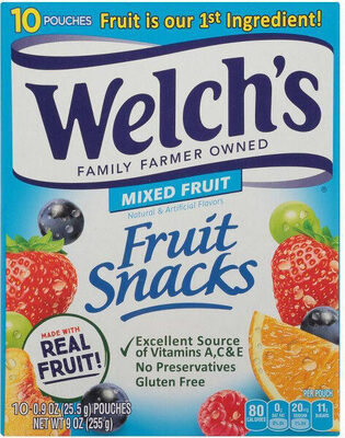 Mixed Fruit Snacks Pouches, Mixed Fruit