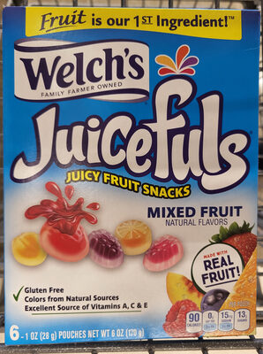 Mixed Fruit Juicy Fruit Snacks Pouches, Mixed Fruit
