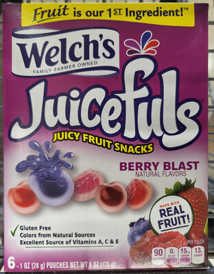Berry Blast Juicy Fruit Snacks, Berry Blast