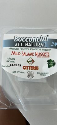 All Natural Bocconcini Mild Salame Nuggets, Mild Salame