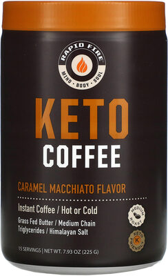 Medium Roast Caramel Macchiato Flavor Instant Keto Coffee, Caramel Macchiato
