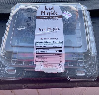 Iced Marble Flavored Sliced Loaf Cake, Iced Marble