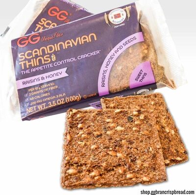 Raisin & Honey Scandinavian Fiber Crispbread, Raisin; Honey