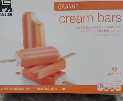 Orange Vanilla Flavored Ice Cream Bars, Orange Vanilla