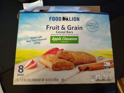 Apple Cinnamon Fruit & Grain Cereal Bars, Apple Cinnamon