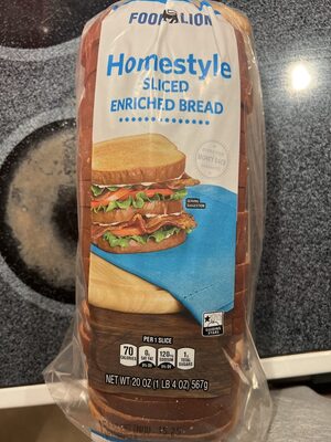 Food Lion, Enriched Homestyle White Sliced Bread
