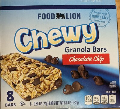 Chewy Granola Bars, Chocolate Chip