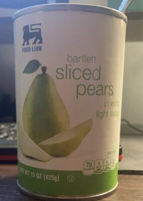 Bartlett Sliced Pears In Extra Light Syrup, Extra Light Syrup
