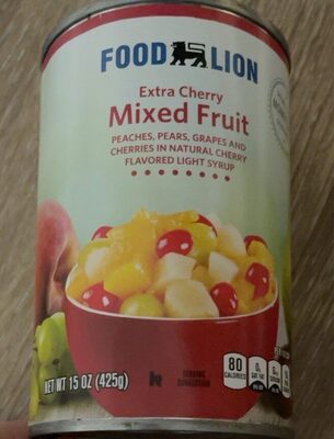 Cherry Mixed Fruit Peaches, Pears, Grapes And Cherries In A Natural Cherry Flavored Light Syrup, Cherry