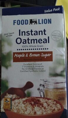 Maple & Brown Sugar Flavored Instant Oatmeal, Maple & Brown Sugar