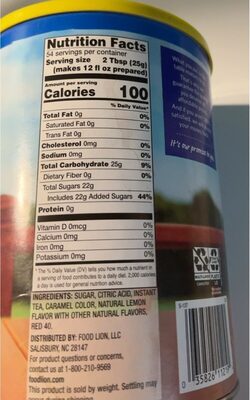 Lemon Flavored Iced Tea Mix, Lemon