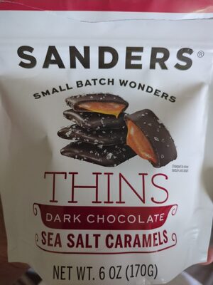 Dark Chocolate Sea Salt Caramels Thins, Dark Chocolate