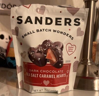 Dark Chocolate Sea Salt Caramel Hearts, Dark Chocolate Sea Salt Caramel