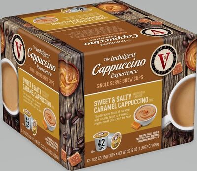 Sweet & Salty Caramel Cappuccino Mix Single Serve Brew Cups, Sweet & Salty Caramel Cappuccino