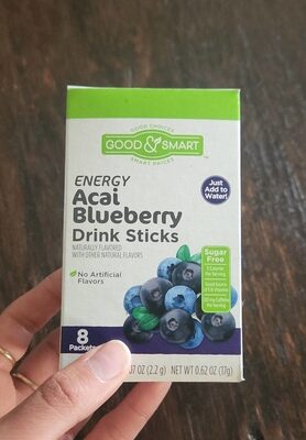 Energy Acai Blueberry Drink Sticks, Blueberry