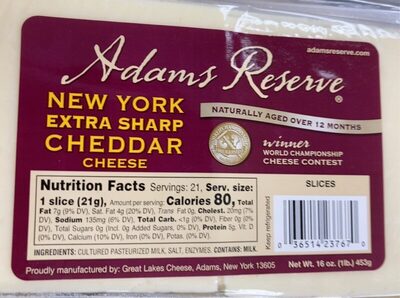 New York Extra Sharp Cheddar Cheese Slices