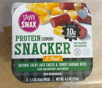 Natural Colby Jack Cheese & Turkey Sausage Bites Protein Snacker Combo, Colby Jack, Turkey