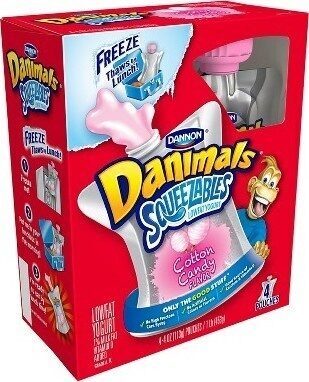 Danimals Dannon Lowfat Yogurt Pouches Cotton Candy 3.5 oz. 4 Pack