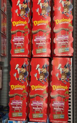 Danimals Dannon Strawberry Explosion & Cotton Candy Smoothies 3.1 fl. oz. 12 pack