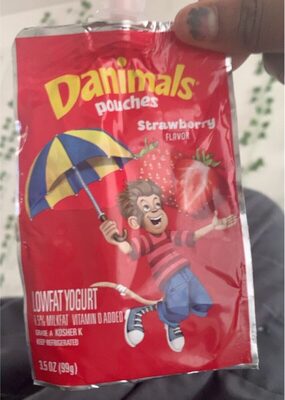 Strawberry Flavor Lowfat Yogurt Pouches, Strawberry