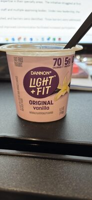 Light + Fit Dannon Original Vanilla Nonfat Yogurt 5.3 oz. Single Serve