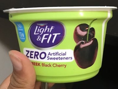 Black Cherry Zero Artificial Sweeteners Greek Nonfat Yogurt, Black Cherry