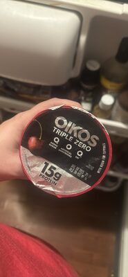 Oikos Dannon Triple Zero Greek Blended Cherry Nonfat Yogurt 5.3 oz. Cup