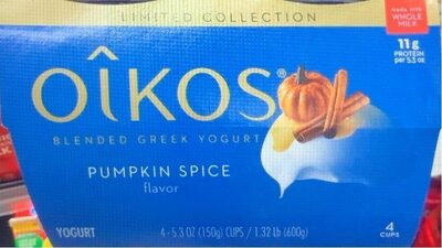 Pumpkin Spice Flavor Blended Greek Yogurt, Pumpkin Spice