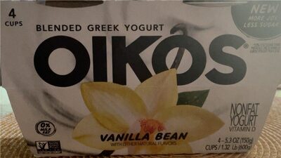 Vanilla Bean Blended Greek Nonfat Yogurt, Vanilla