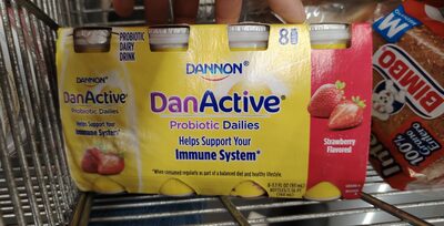 DanActive Dannon Strawberry Probiotic Dairy Drink 8-3.1 fl. oz. Bottles