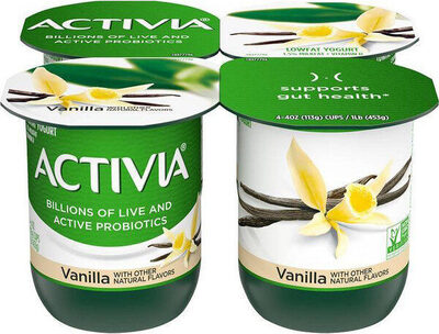 Activia Dannon Blended Vanilla Lowfat Probiotic Yogurt 4-4 oz. Cups