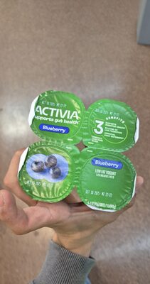 Activia Dannon Blended Blueberry Lowfat Probiotic Yogurt 4-4 oz. Cups