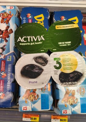 Activia Dannon Blended Prune Lowfat Probiotic Yogurt 4-4 oz. Cups