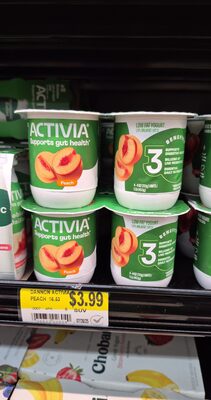 Activia Dannon Blended Peach Lowfat Probiotic Yogurt 4-4 oz. Cups
