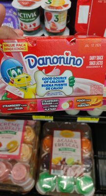Danonino Dannon Yogurt Strawberry, Strawberry Banana & Peach Dairy Snack 12-1.76 oz. Cups
