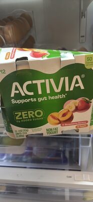 Activia Dannon Light Strawberry Banana & Peach Blended Nonfat Probiotic Yogurt 12-4 oz. Cups