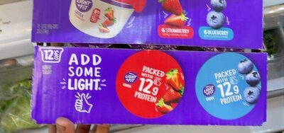Light + Fit Dannon Greek Blended Strawberry & Blueberry Nonfat Yogurt 4-5.3 oz. Cups