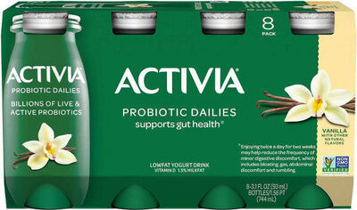 Activia Dannon Probiotic Dailies Vanilla Lowfat Yogurt Drink 8-3.1 fl. oz. Bottles