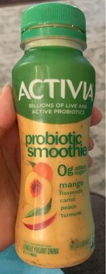 Probiotic Smoothie Lowfat Yogurt Drink, Flaxseeds; Mango; Carrot; Peach; Turmeric