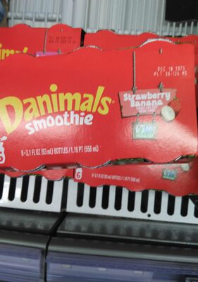 Danimals Dannon Swingin' Strawberry Banana Smoothies 3.1 fl. oz. 6 pack
