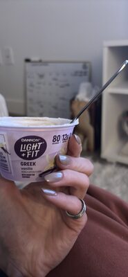 Light + Fit Dannon Greek Vanilla Nonfat Yogurt 5.3 oz. Cup